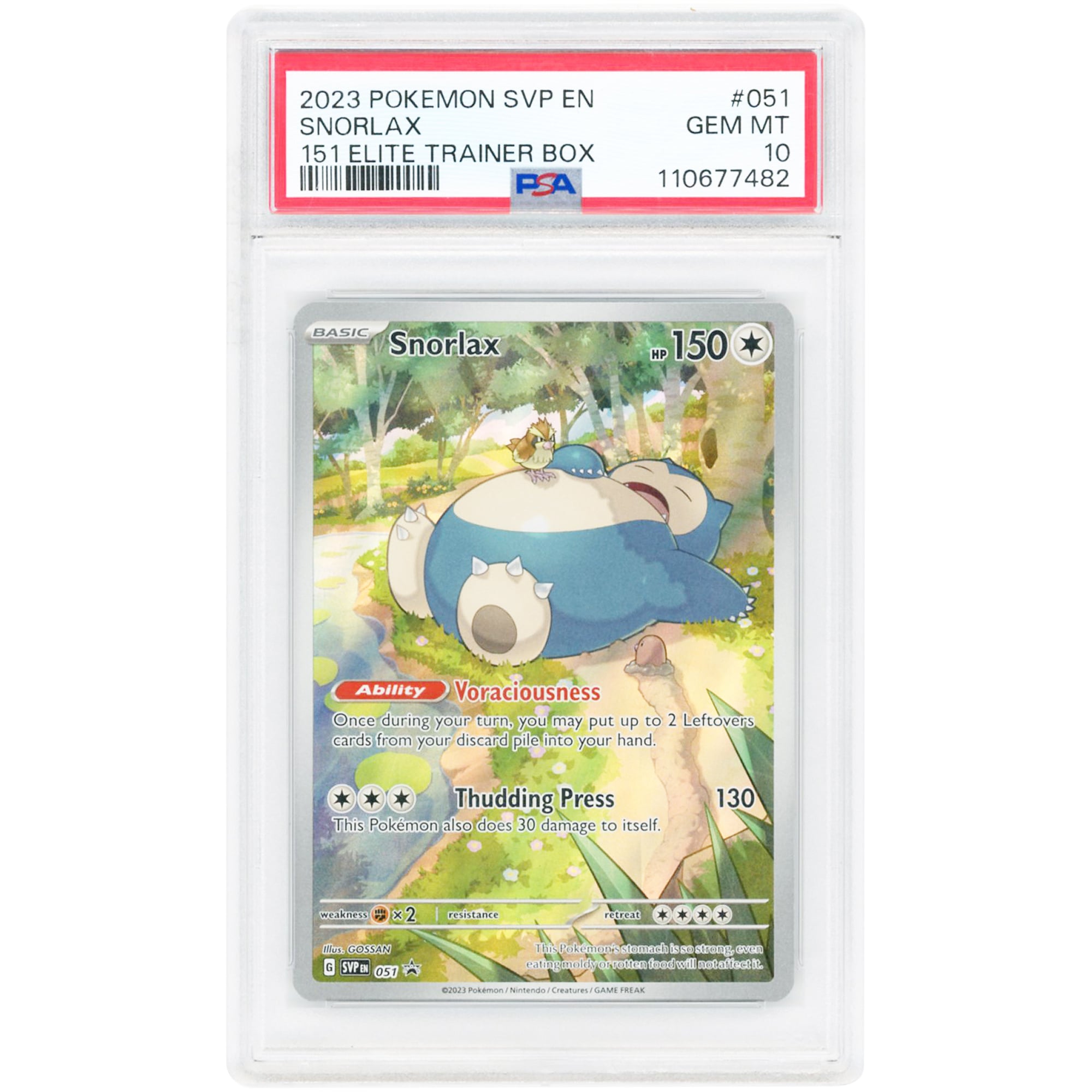 Snorlax 2023 Pokemon Scarlet & Violet Promo #51 PSA Authenticated 10 Card