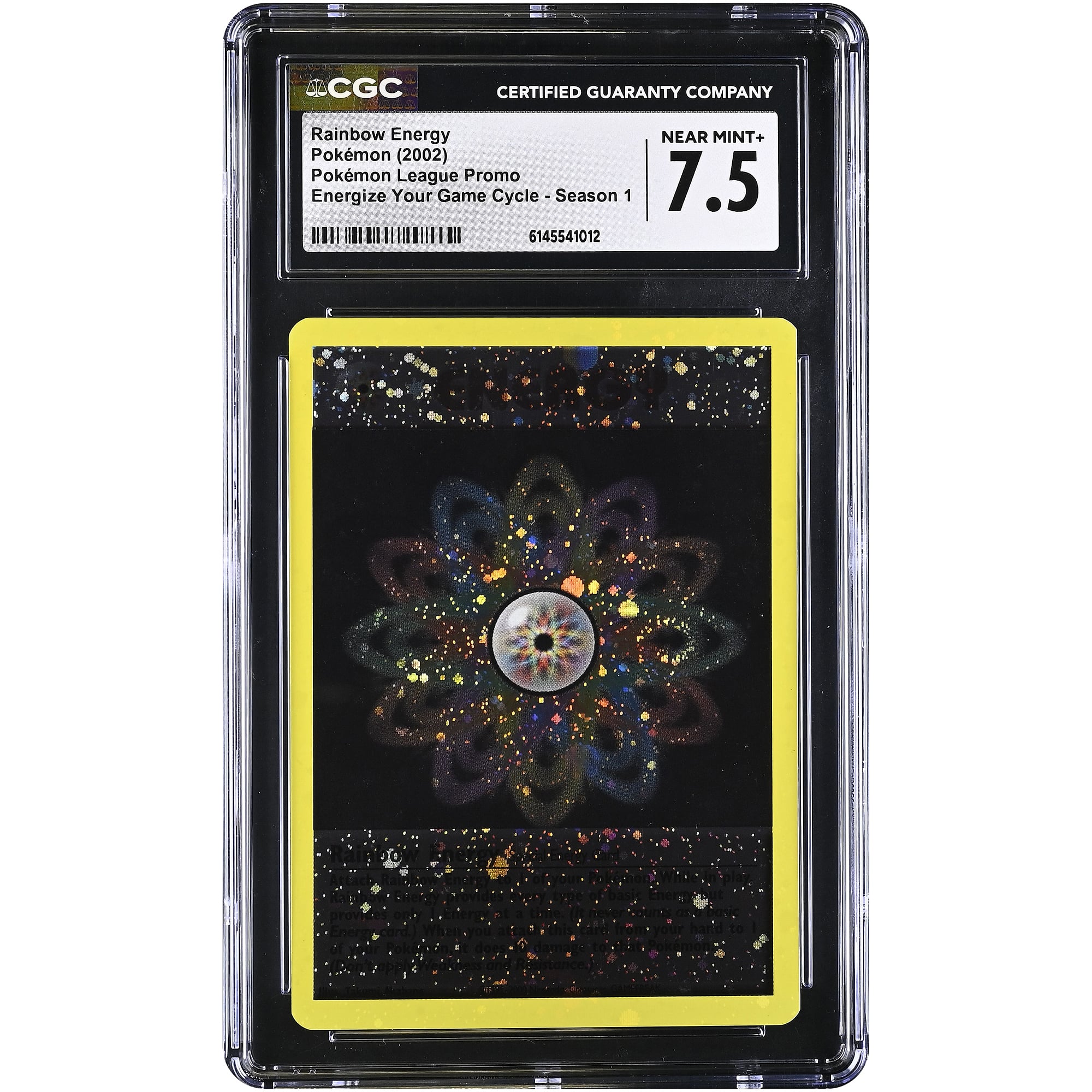 Rainbow Energy 2002 Pokemon League Reverse Foil Promo # CGC Authenticated 7.5 Card