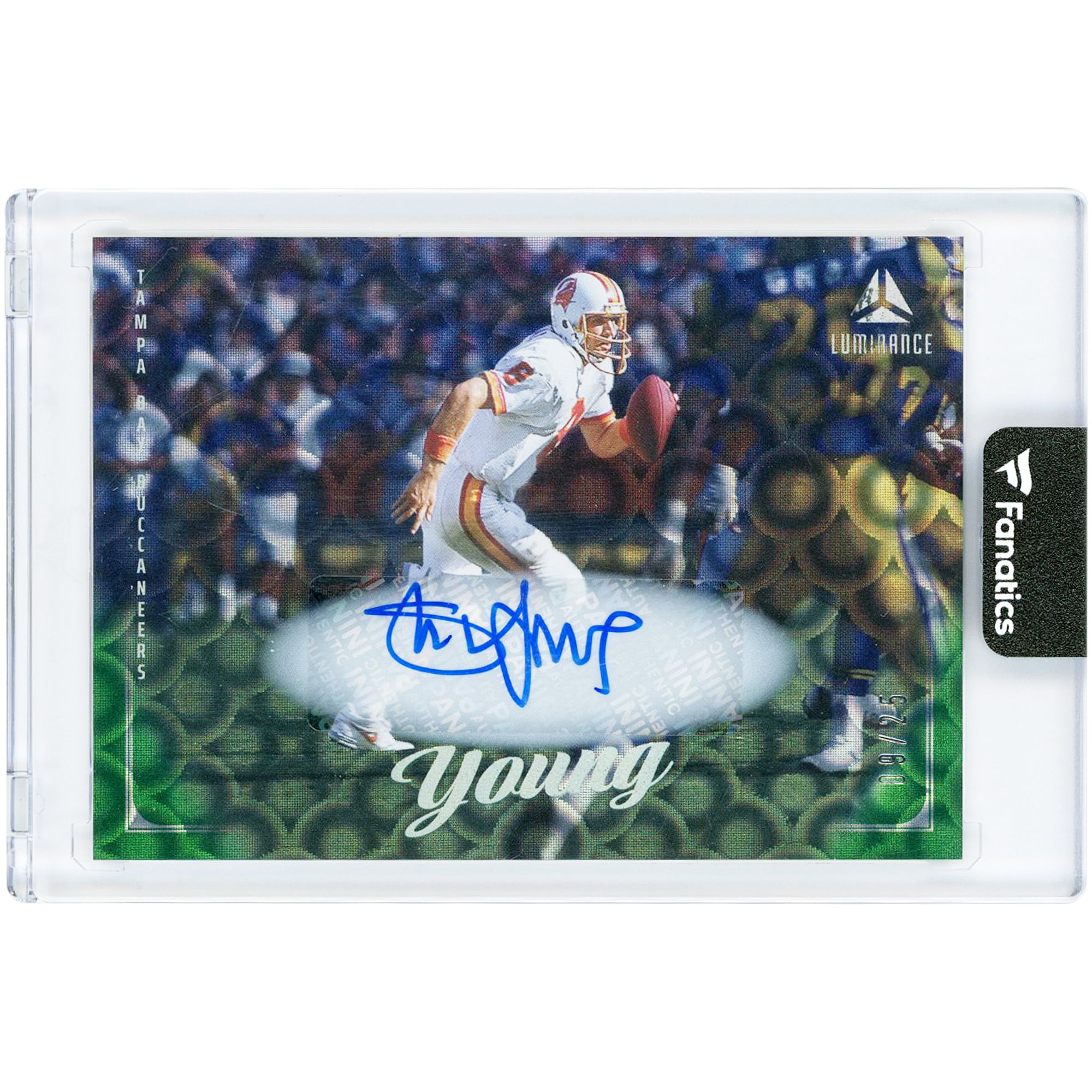 Steve Young Tampa Bay Buccaneers Autographed 2025 Panini Luminance #76 #9/25 Card