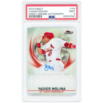 Yadier Molina St. Louis Cardinals Autographed 2019 Topps Finest Origins #FOA-YM PSA Authenticated 9 Card