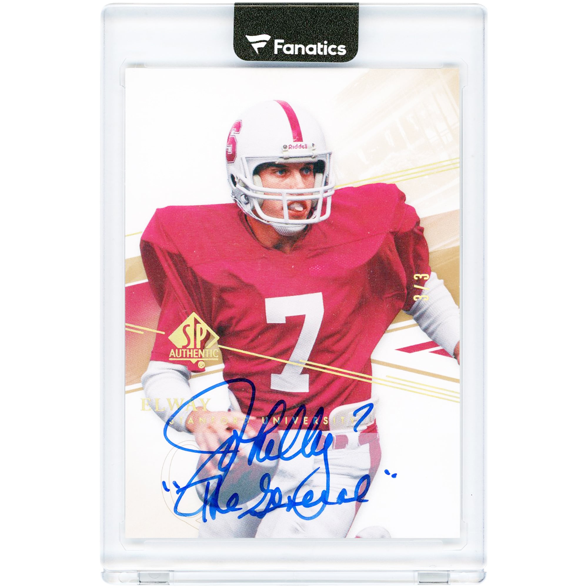 John Elway Stanford Cardinal Autographed 2014 Upper Deck SP Authentic Holo #139 #3/3 Card with "The General" Inscription