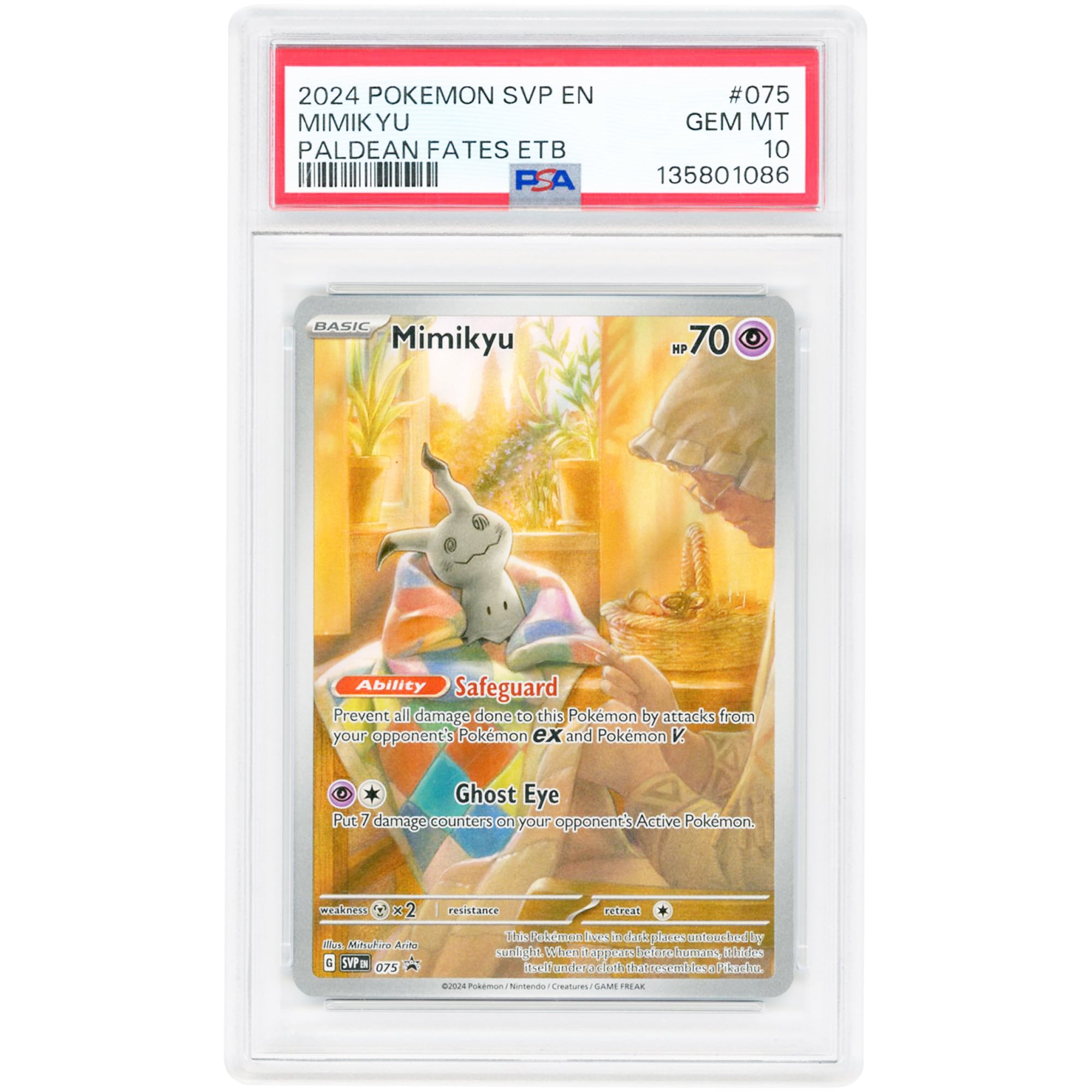 Mimikyu 2024 Pokemon Scarlet & Violet Promo #75 PSA Authenticated 10 Card
