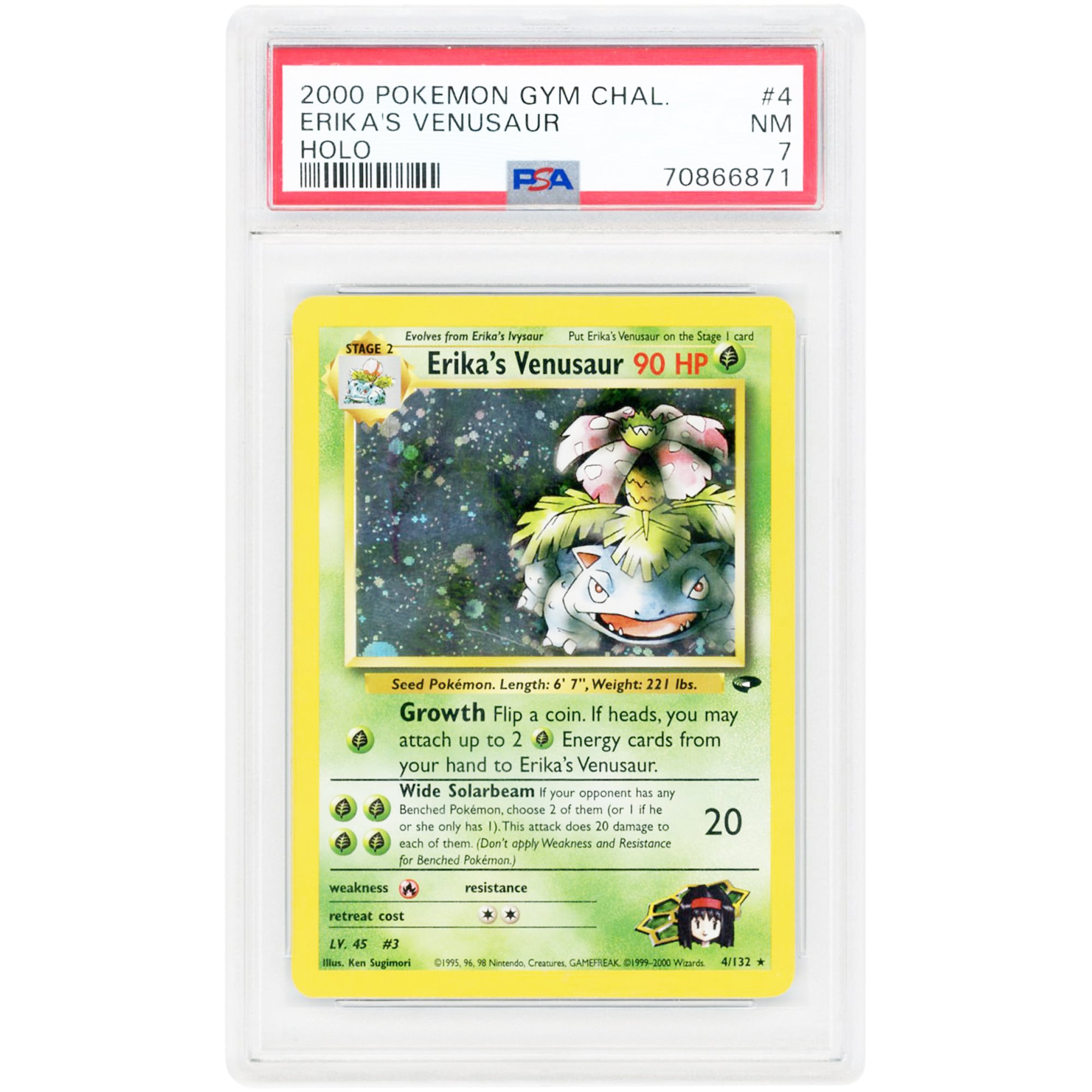 Erika's Venusaur 2000 Pokemon Gym Challenge Holo Rare #4 PSA Authenticated 7 Card