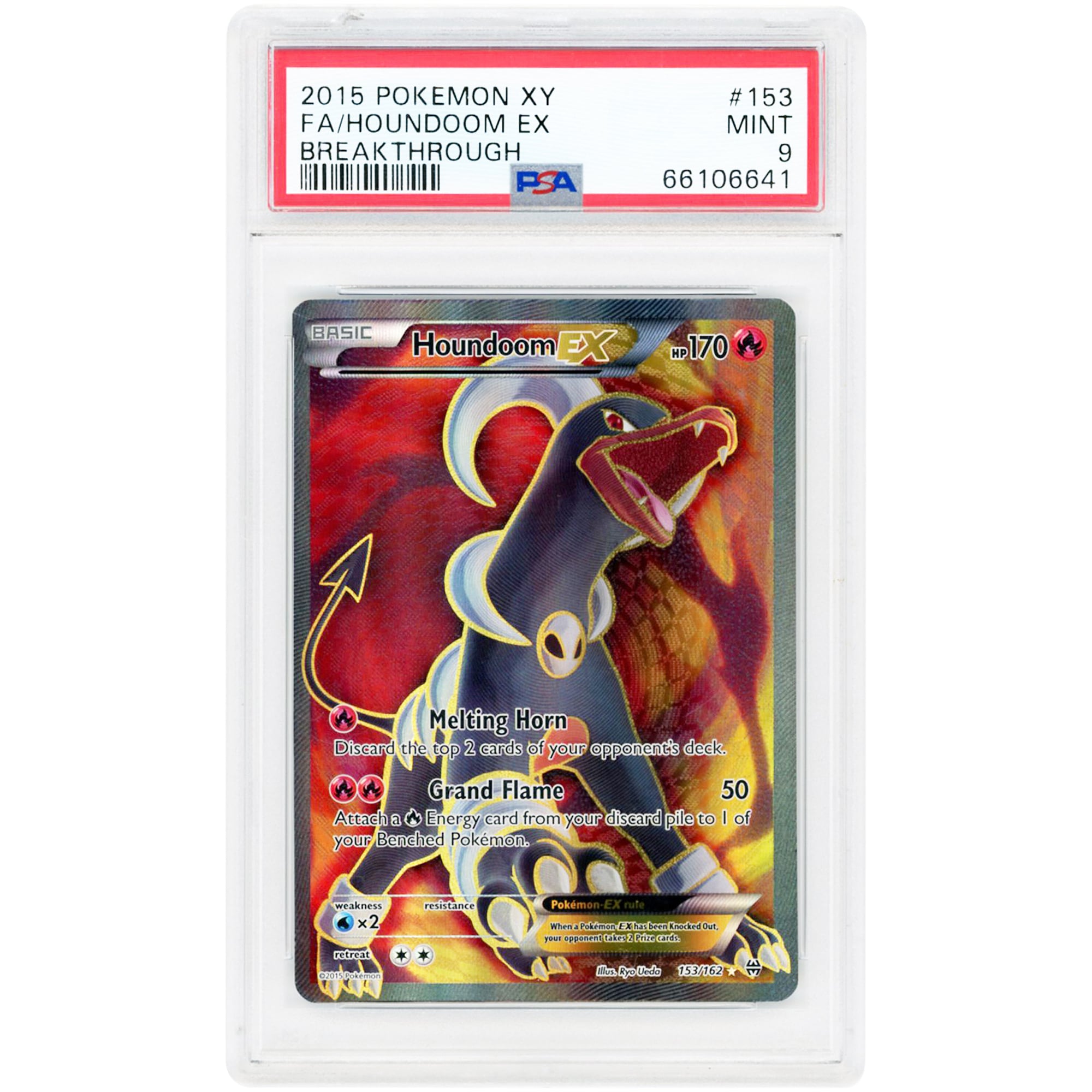 Houndoom EX 2015 Pokemon BREAKthrough Ultra Rare #153 PSA Authenticated 9 Card