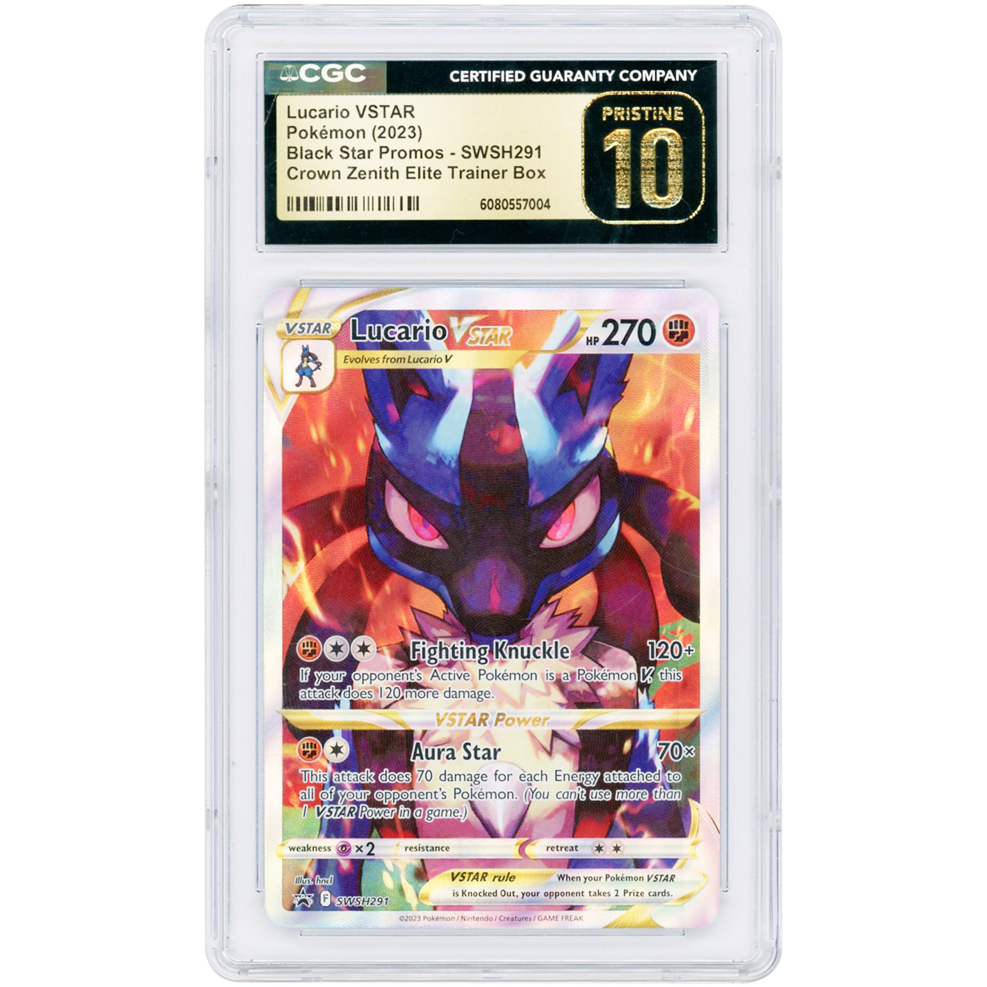 Lucario VSTAR 2023 Pokemon Sword & Shield Promo #SWSH291 CGC Authenticated Pristine 10 Card