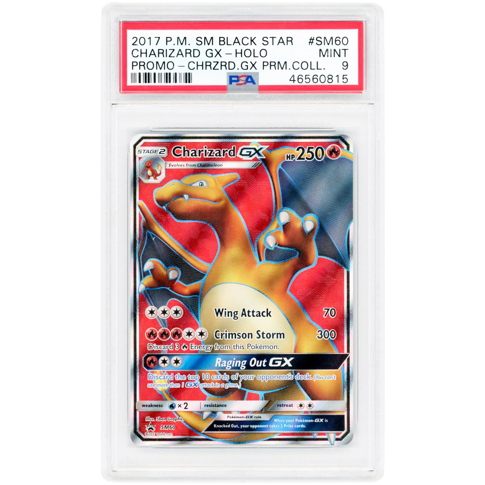 Charizard GX 2017 Pokemon Sun & Moon Promo #SM60 PSA Authenticated 9 Card
