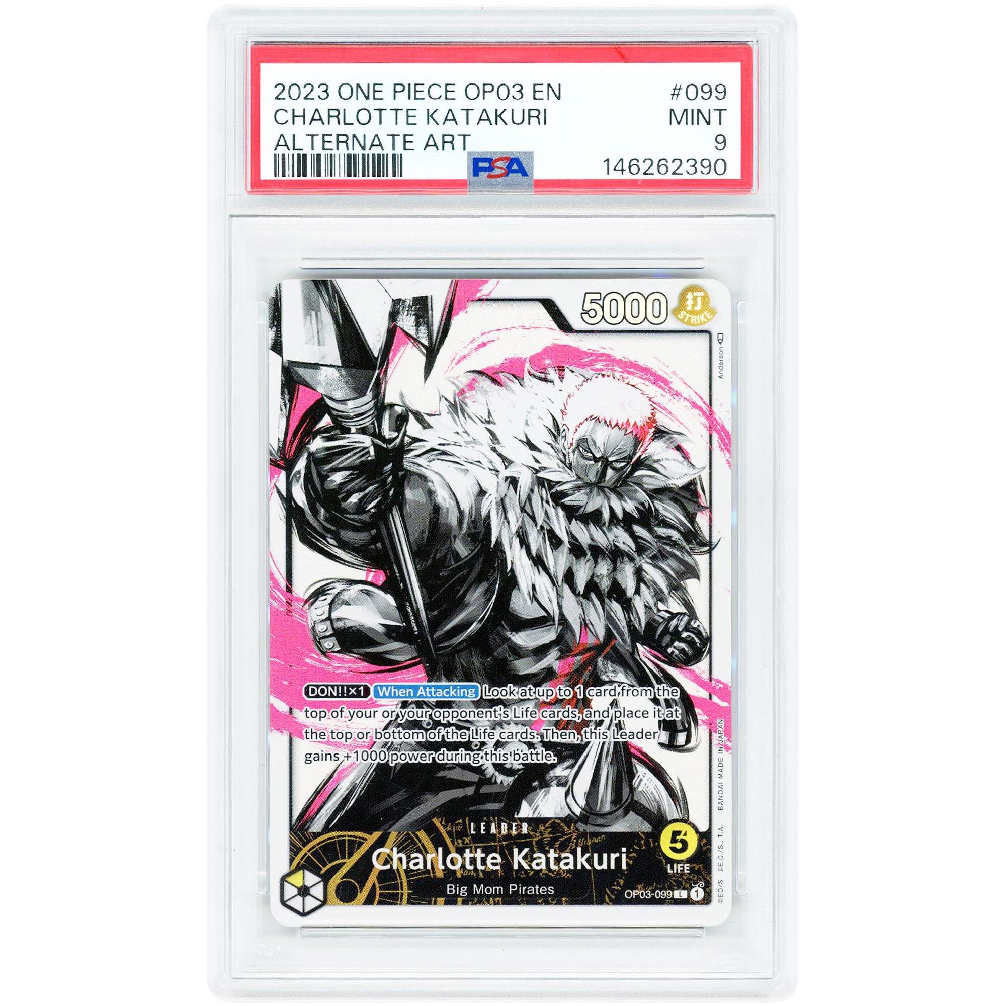 Charlotte Katakuri 2023 One Piece Pillars of Strength Leader #OP03-099 PSA Authenticated 9 Card
