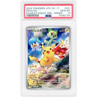 Pikachu 2022 Pokemon Scarlet & Violet Japanese Promo #001 PSA Authenticated 10 Card