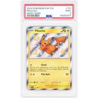 Pikachu 2024 Pokemon Paldean Fates Shiny Rare #131 PSA Authenticated 9 Card