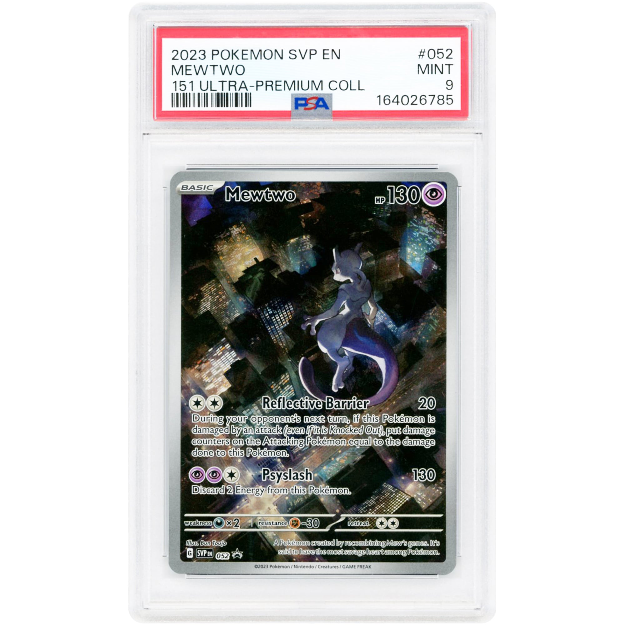 Mewtwo 2023 Pokemon Scarlet & Violet Promo #52 PSA Authenticated 9 Card
