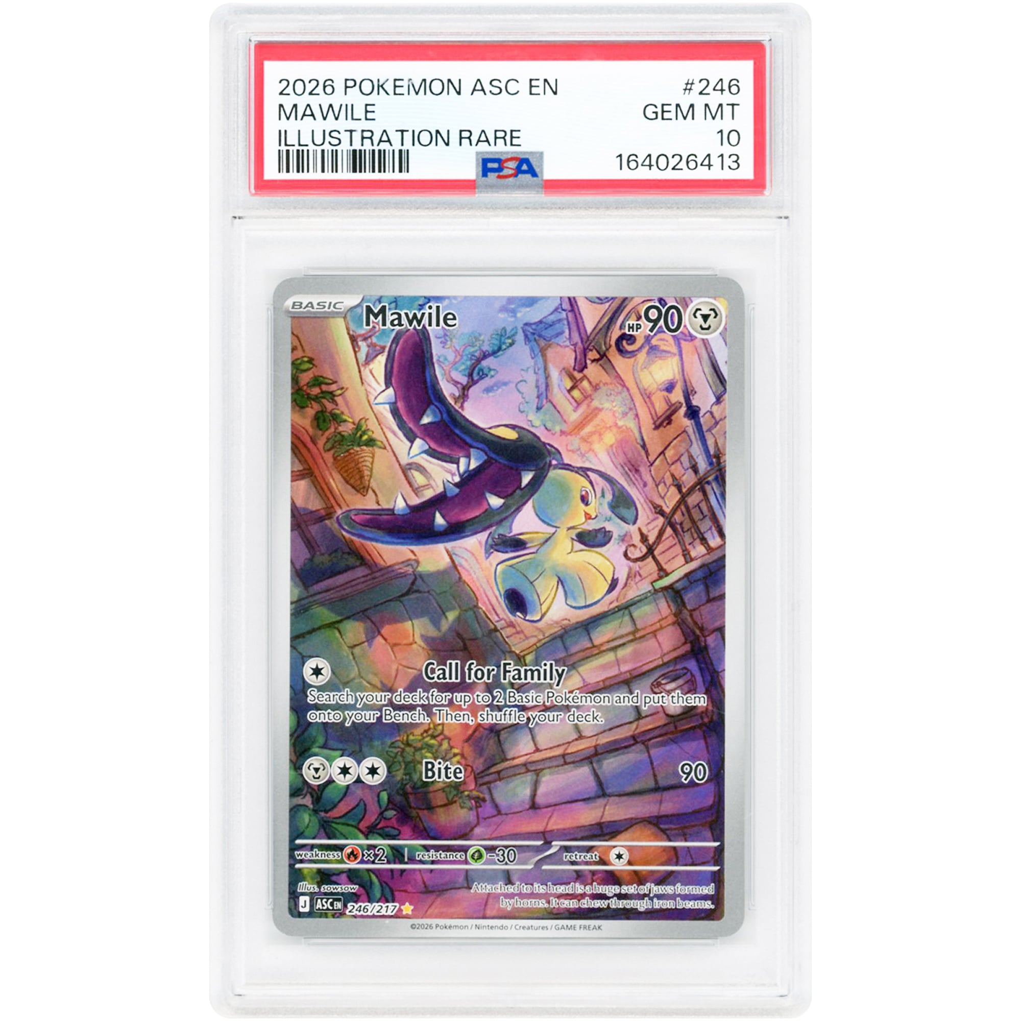 Mawile 2026 Pokemon Ascended Heroes Illustration Rare #246 PSA Authenticated 10 Card