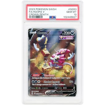 Hoopa V 2023 Pokemon Crown Zenith Galarian Gallery Ultra Rare #GG53 PSA Authenticated 10 Card