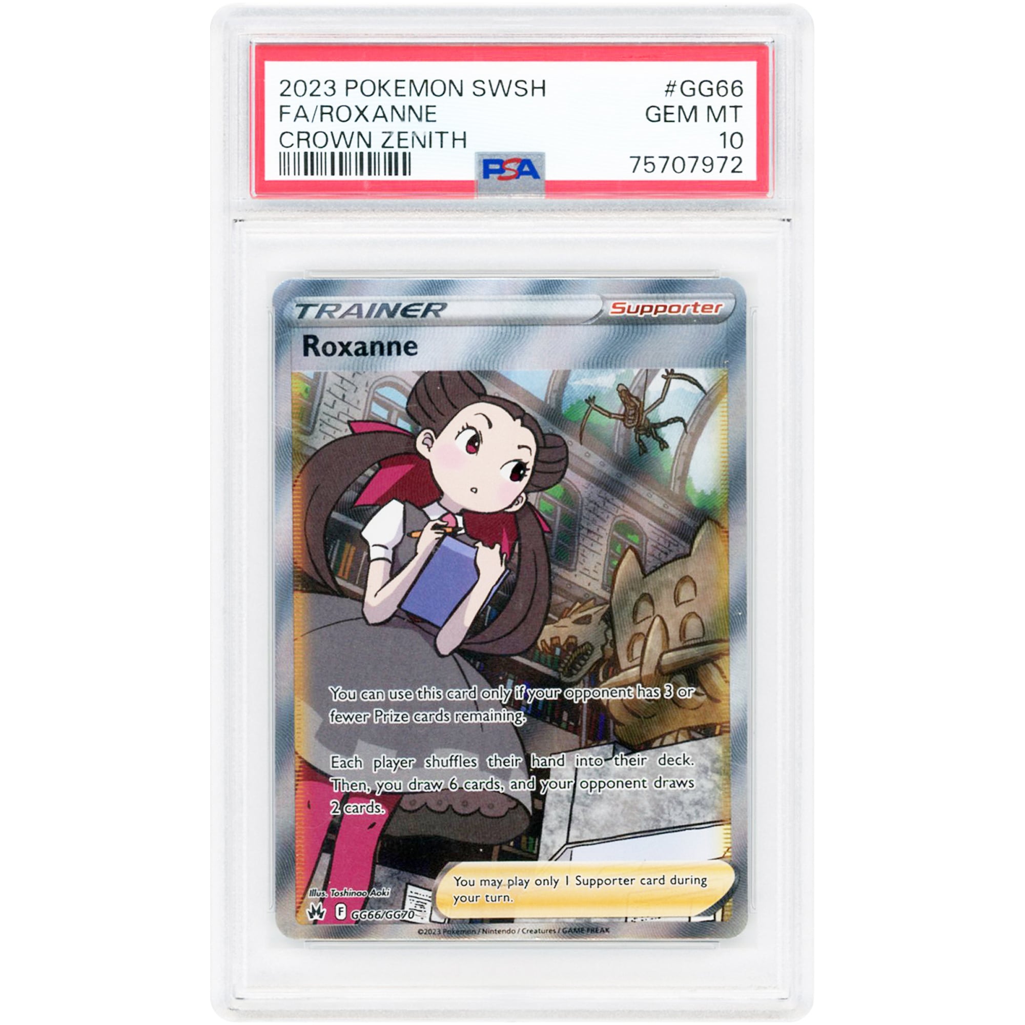 Roxanne 2023 Pokemon Crown Zenith Galarian Gallery Ultra Rare #GG66 PSA Authenticated 10 Card