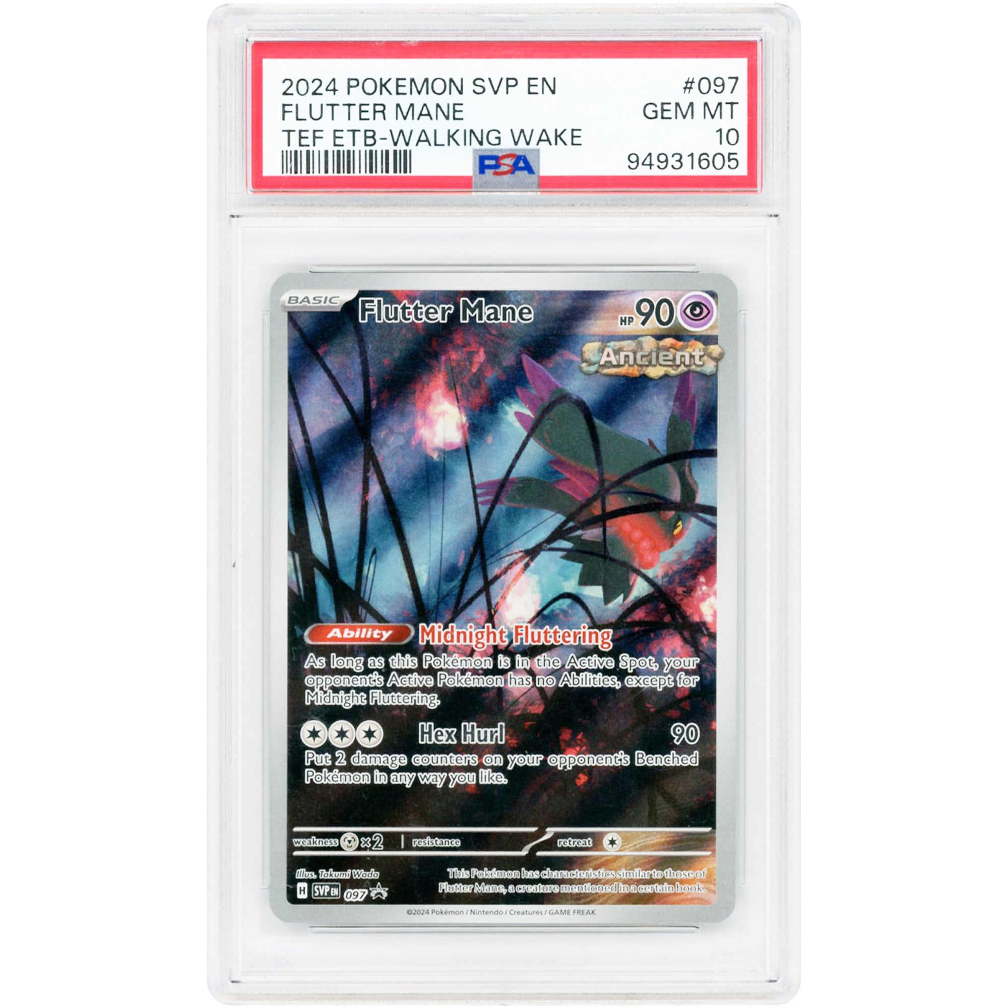 Flutter Mane 2024 Pokemon Scarlet & Violet Promo #97 PSA Authenticated 10 Card