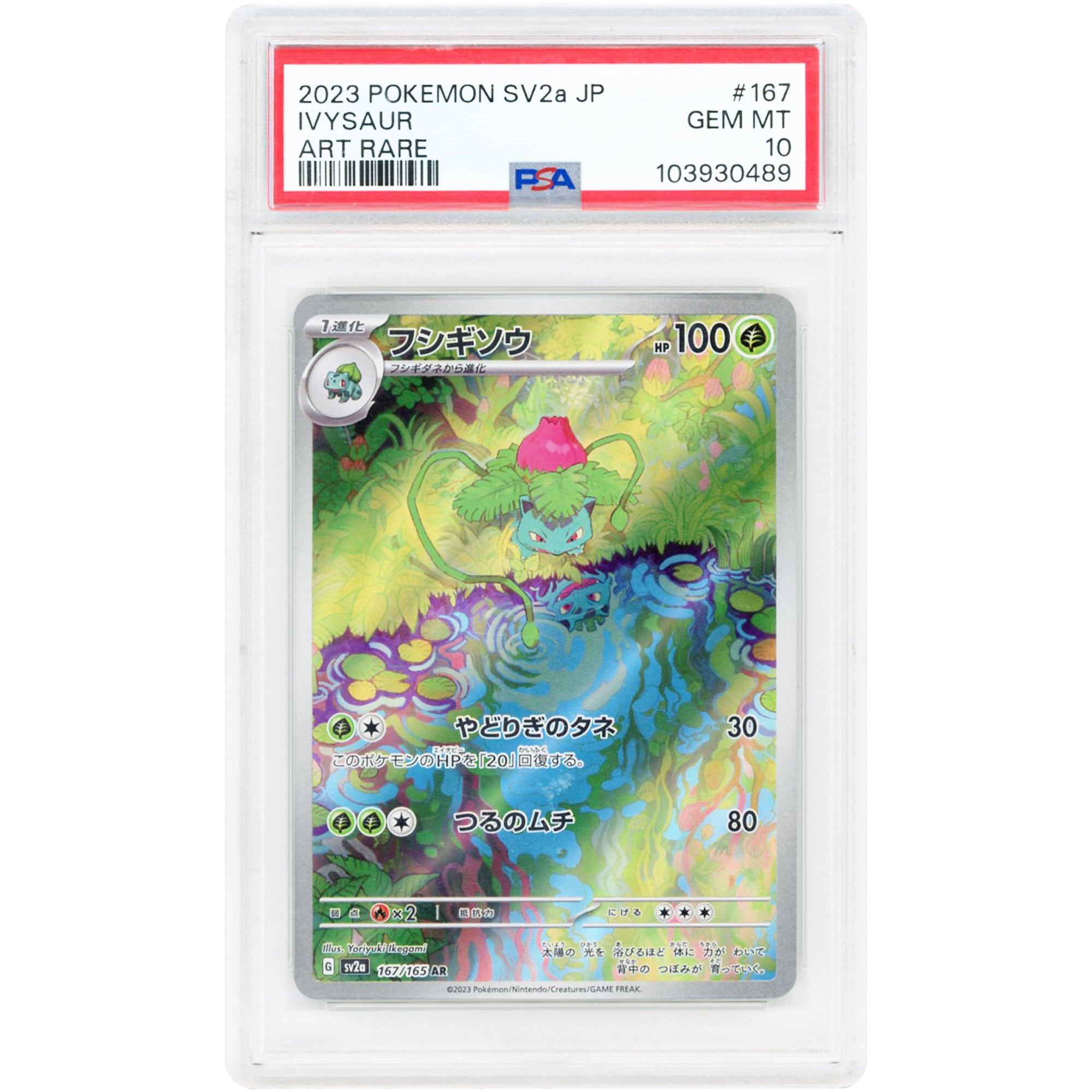 Ivysaur 2023 Pokemon 151 Japanese Art Rare #167 PSA Authenticated 10 Card