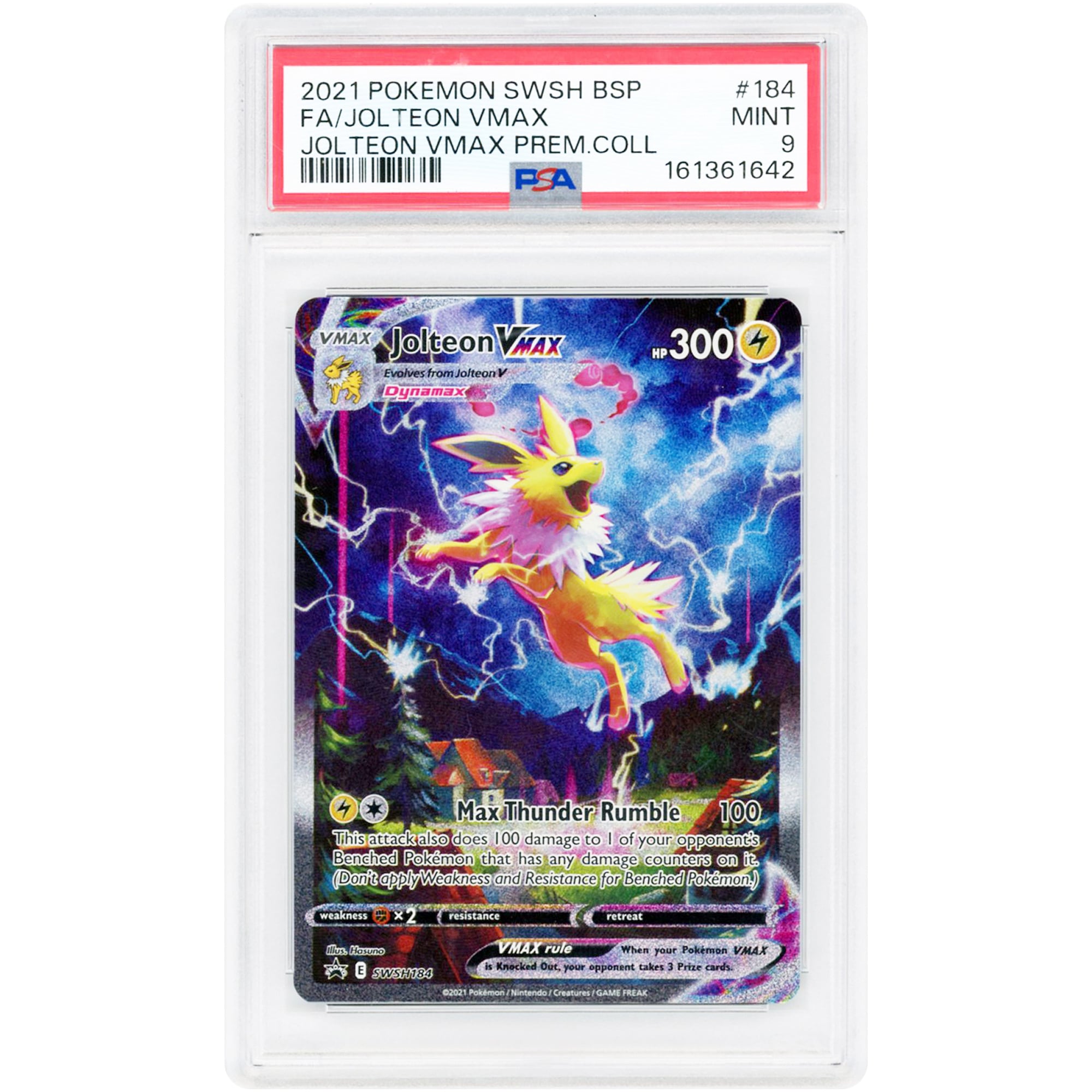 Jolteon VMAX 2021 Pokemon Sword & Shield Promo #SWSH184 PSA Authenticated 9 Card