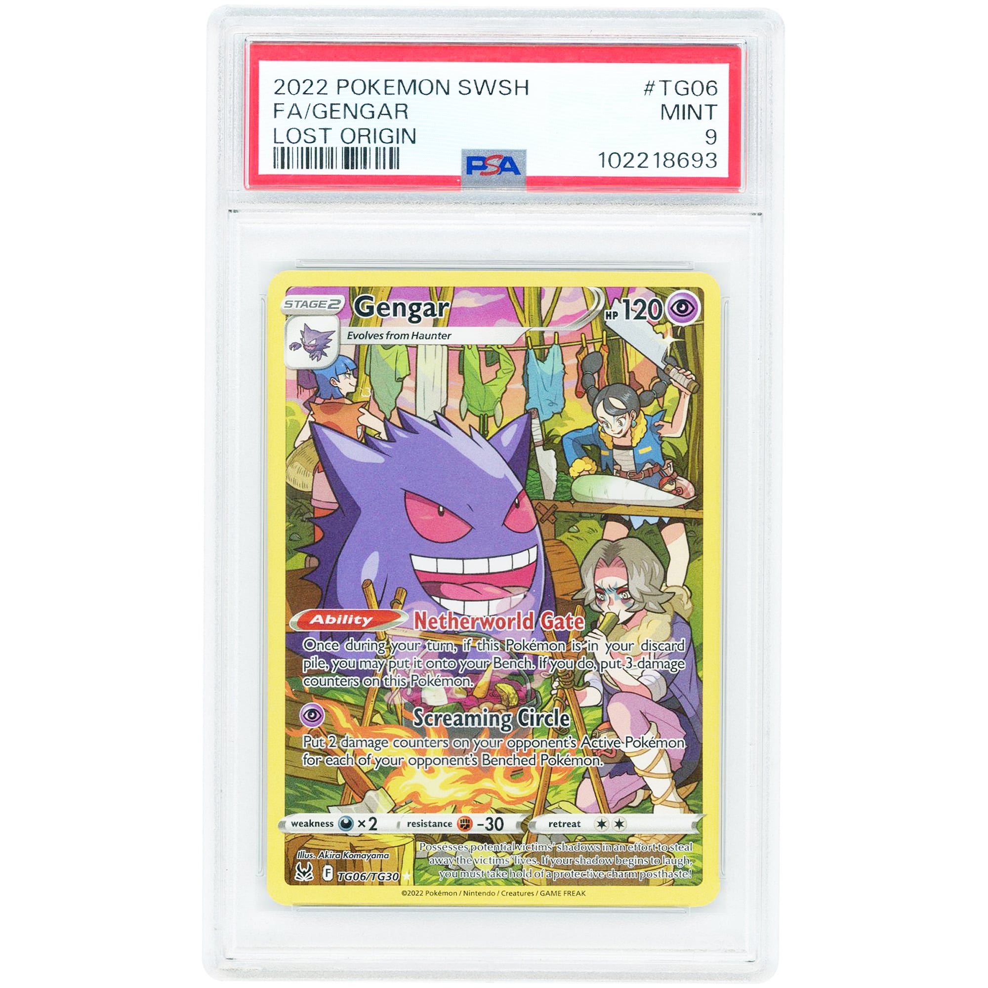 Gengar 2022 Pokemon Lost Origin Trainer Gallery Ultra Rare #TG06 PSA Authenticated 9 Card