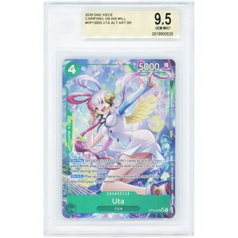 Uta 2025 One Piece Carrying On His Will Alternate Art Secret Rare #OP13-023 BGS Authenticated 9.5 Card
