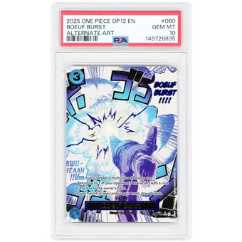 Boeuf Burst 2025 One Piece Legacy of the Master Alternate Art #OP12-060 PSA Authenticated 10 Card