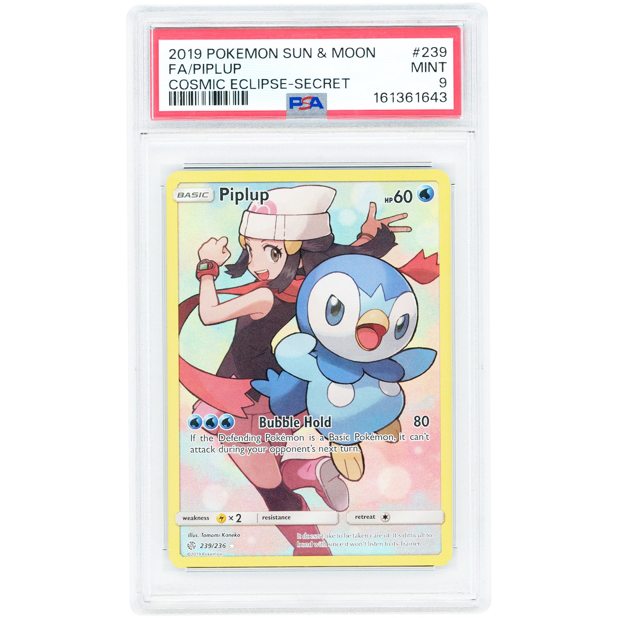 Piplup 2019 Pokemon Cosmic Eclipse Secret Rare #239 PSA Authenticated 9 Card