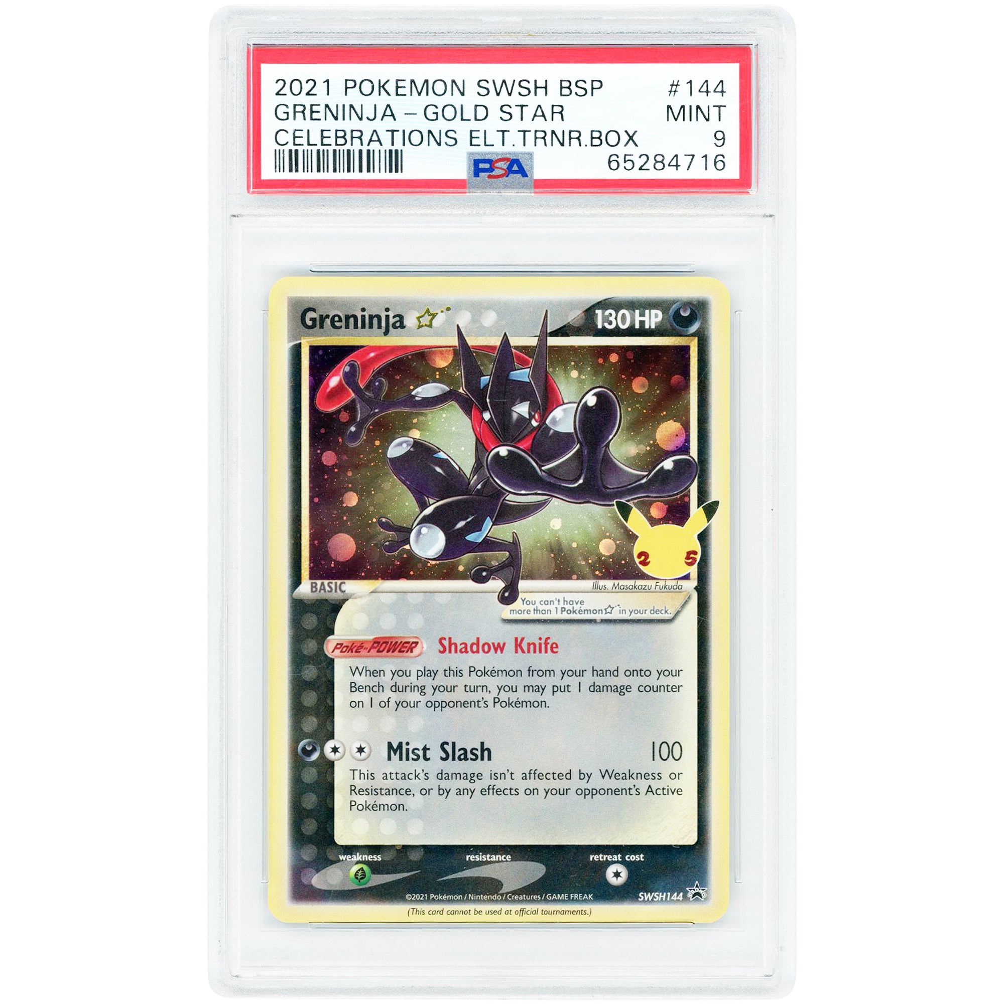 Greninja Star 2021 Pokemon Celebrations Promo #SWSH144 PSA Authenticated 9 Card