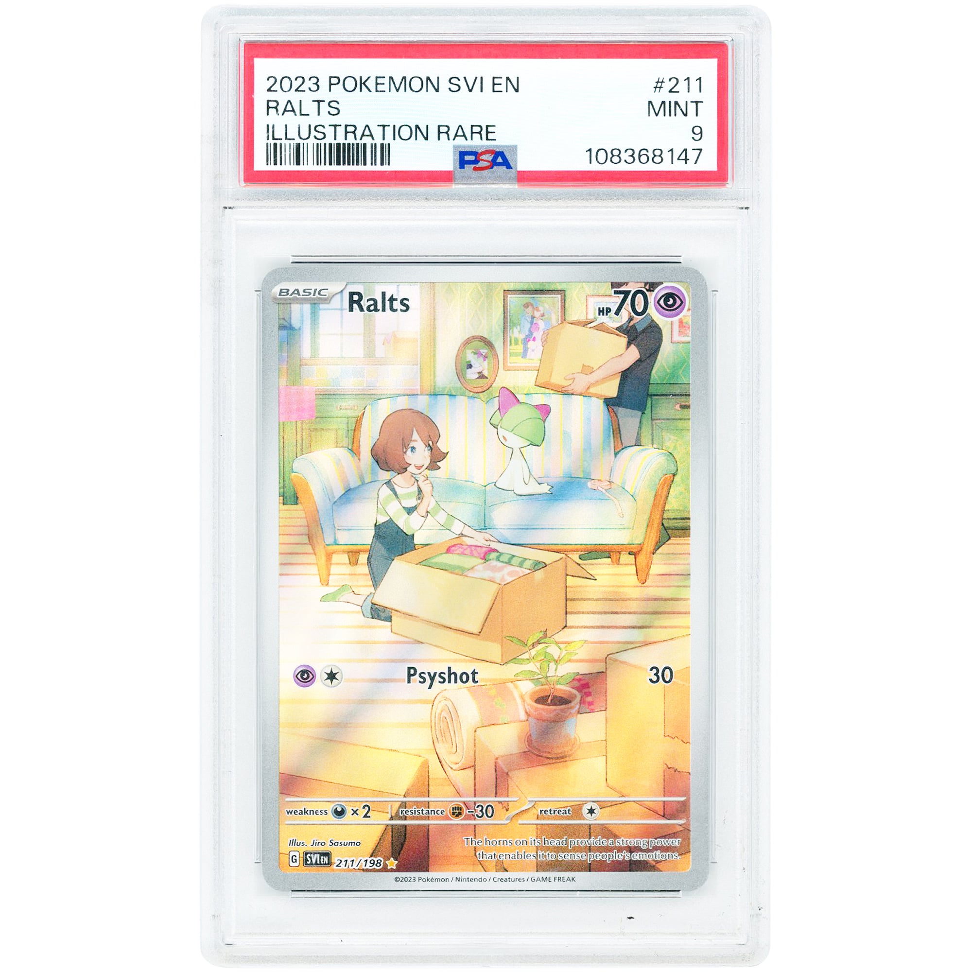 Ralts 2023 Pokemon Scarlet & Violet Base Set Illustration Rare #211 PSA Authenticated 9 Card