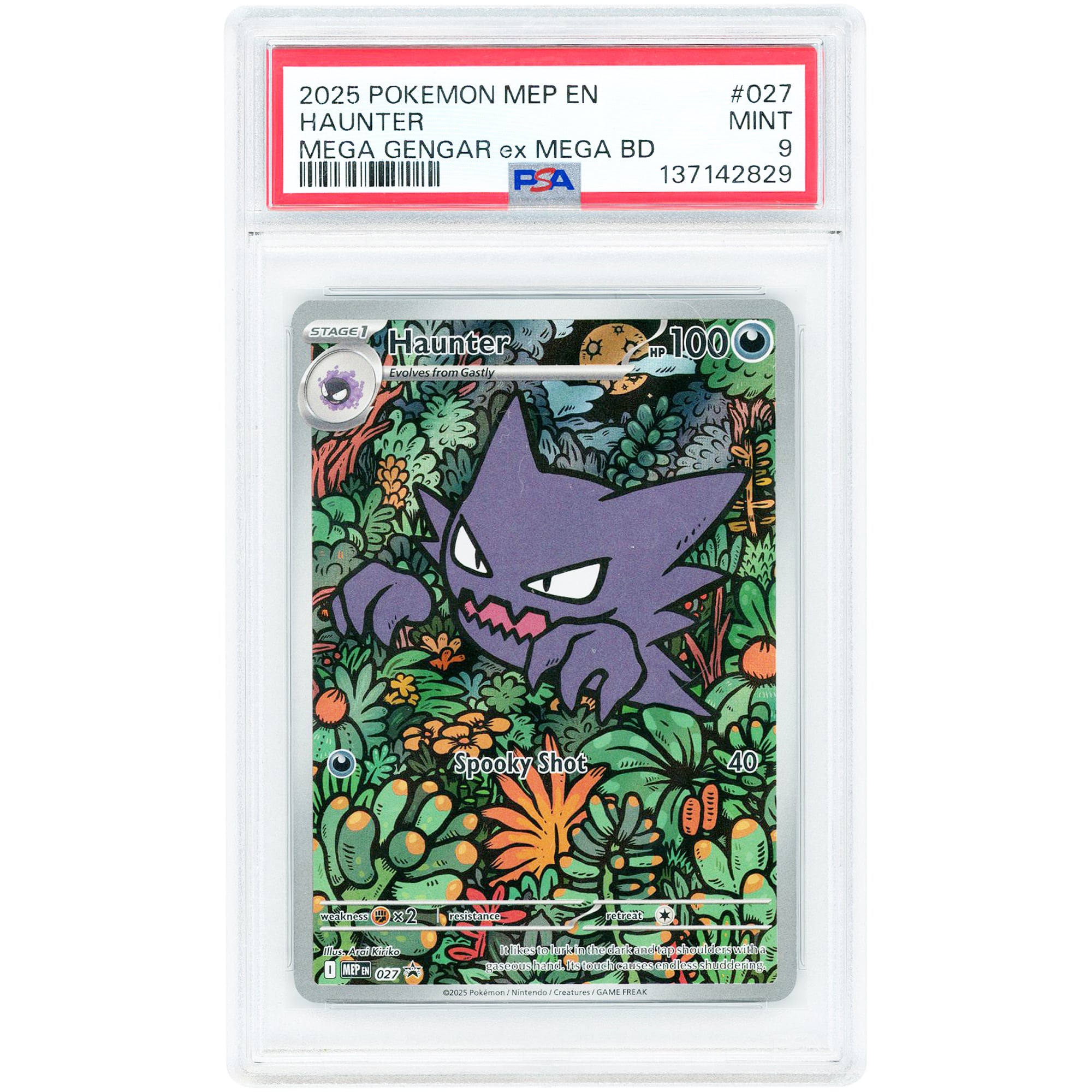 Haunter 2025 Pokemon Mega Evolution Illustration Rare #27 PSA Authenticated 9 Card