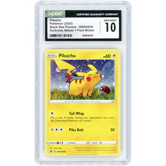 Pikachu 2020 Pokemon Sword & Shield Promo #SWSH039 CGC Authenticated 10 Card
