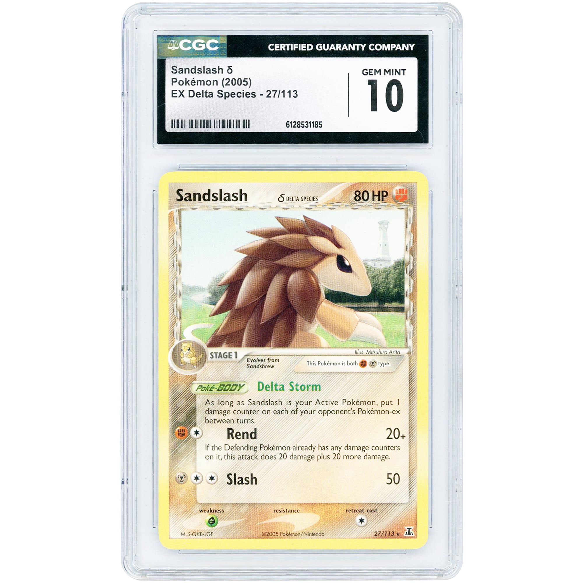 Sandslash 2005 Pokemon EX Delta Species Rare #27 CGC Authenticated 10 Card