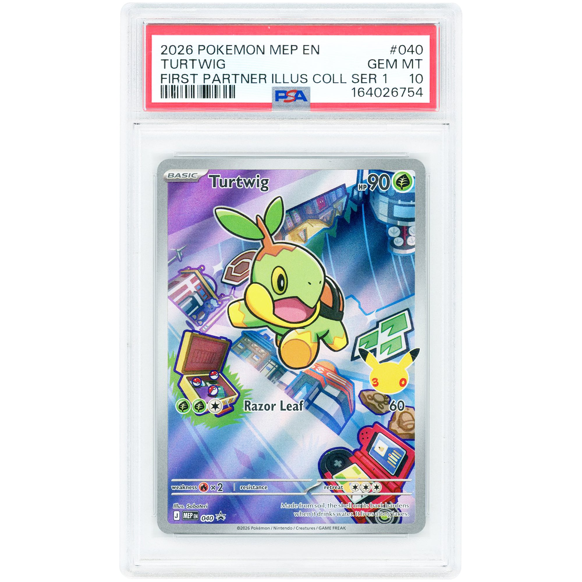 Turtwig 2026 Pokemon Mega Evolution Promo #40 PSA Authenticated 10 Card