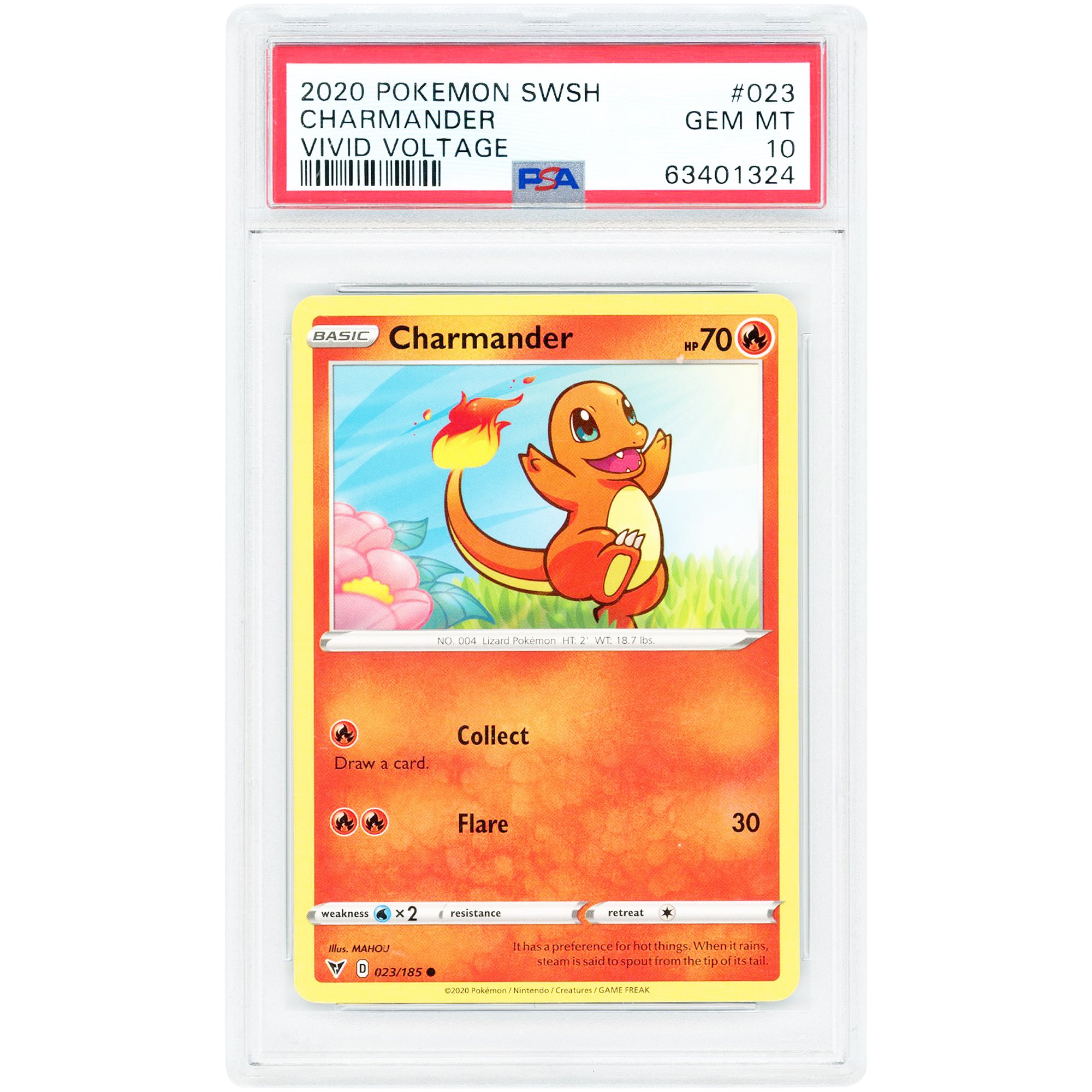 Charmander 2020 Pokemon Vivid Voltage Common #23 PSA Authenticated 10 Card
