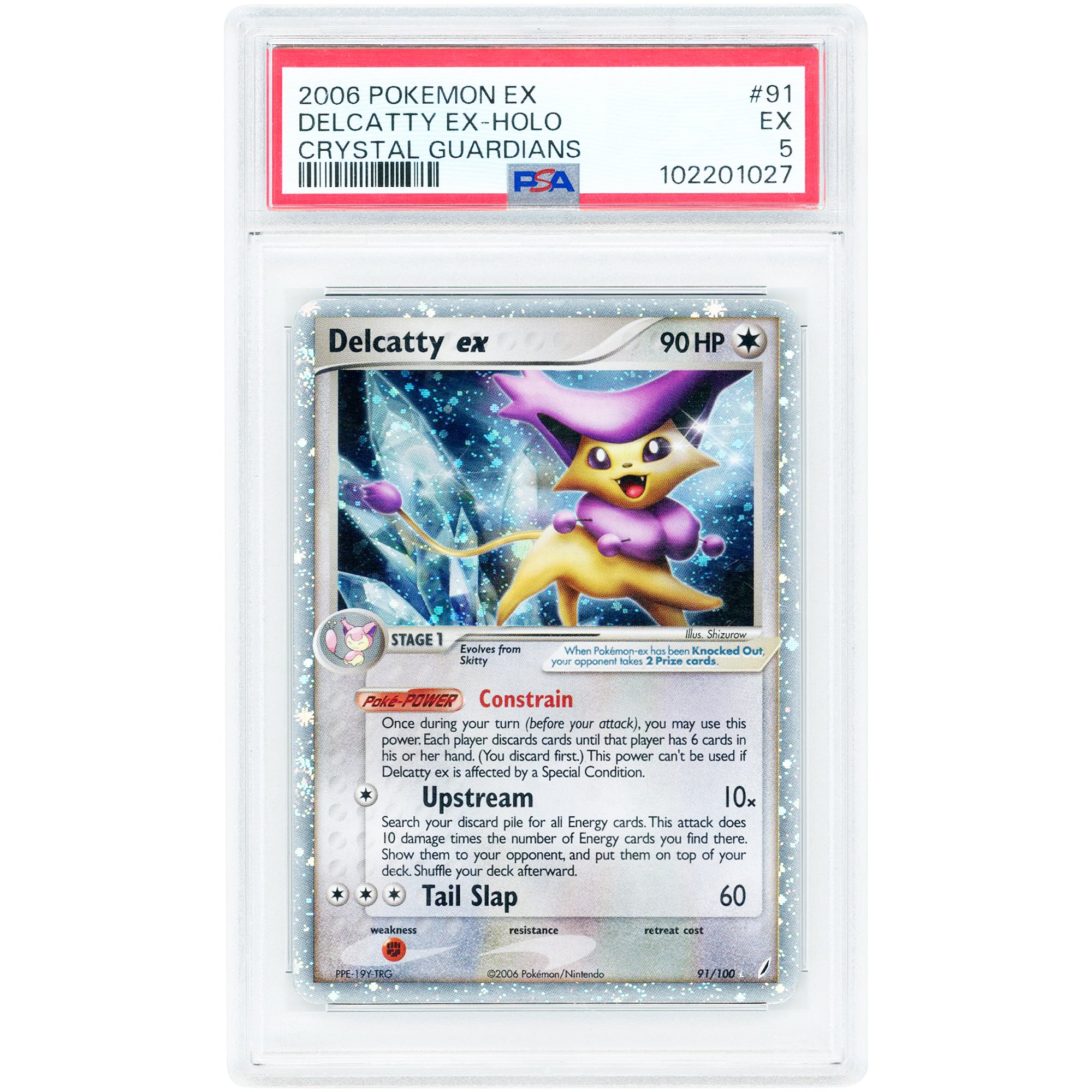 Delcatty ex 2006 Pokemon EX Crystal Guardians Ultra Rare #91 PSA Authenticated 5 Card