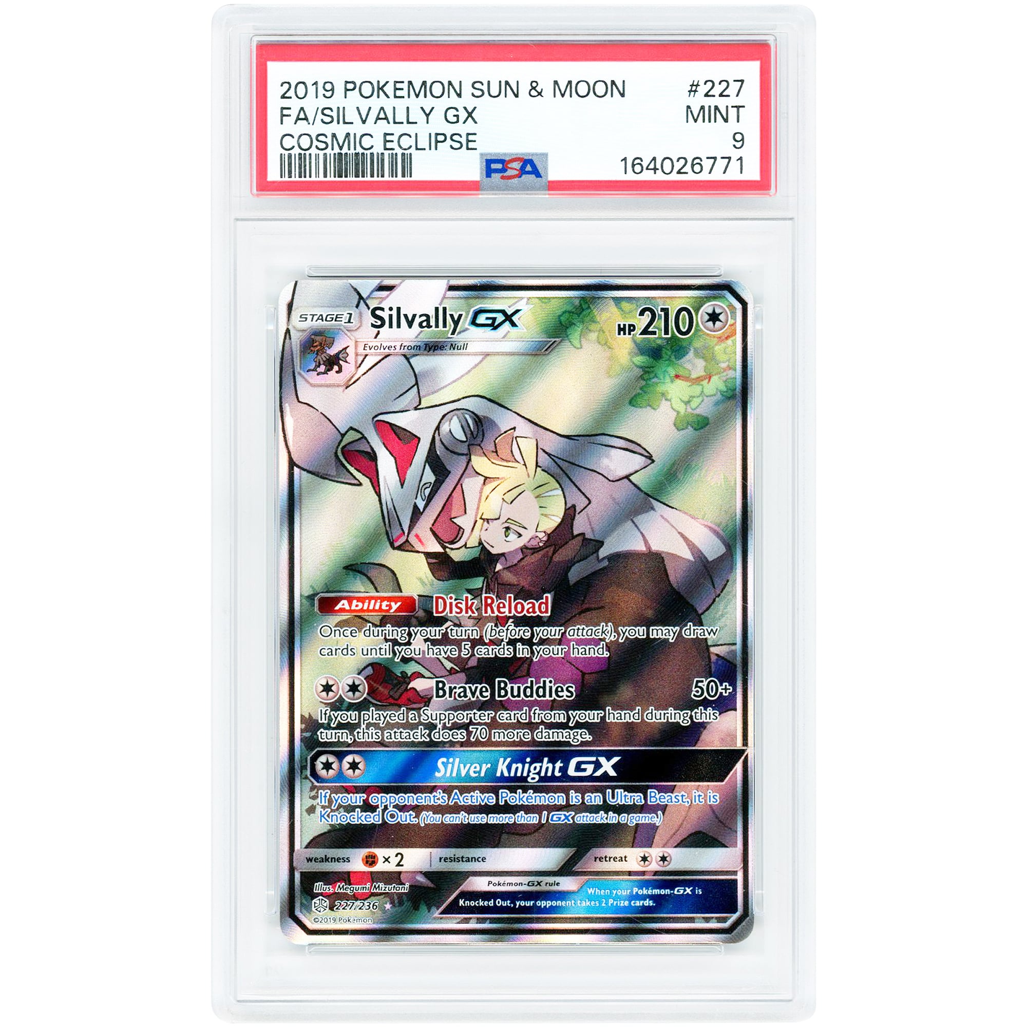 Silvally GX 2019 Pokemon Cosmic Eclipse Ultra Rare #227 PSA Authenticated 9 Card