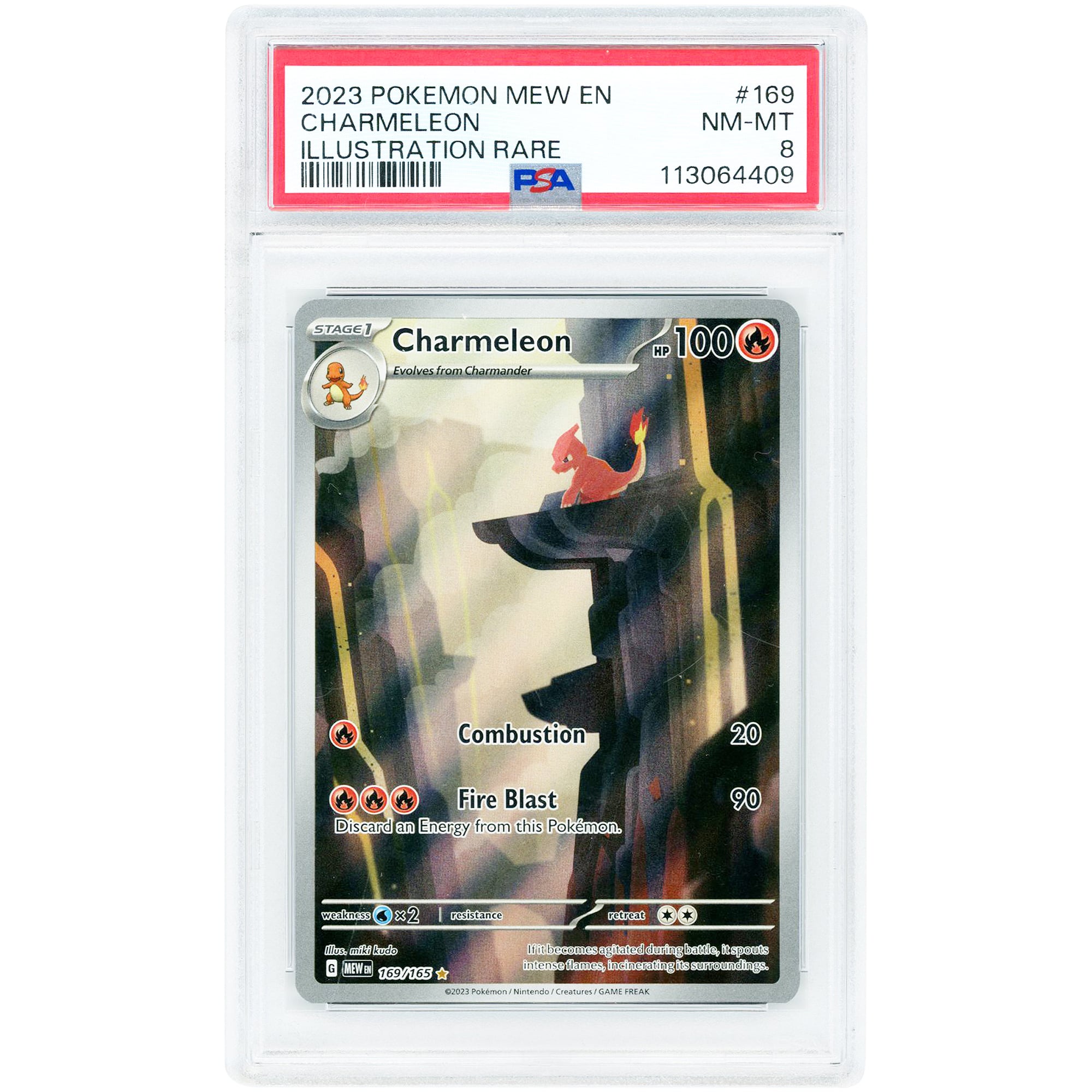 Charmeleon 2023 Pokemon 151 Illustration Rare #169 PSA Authenticated 8 Card