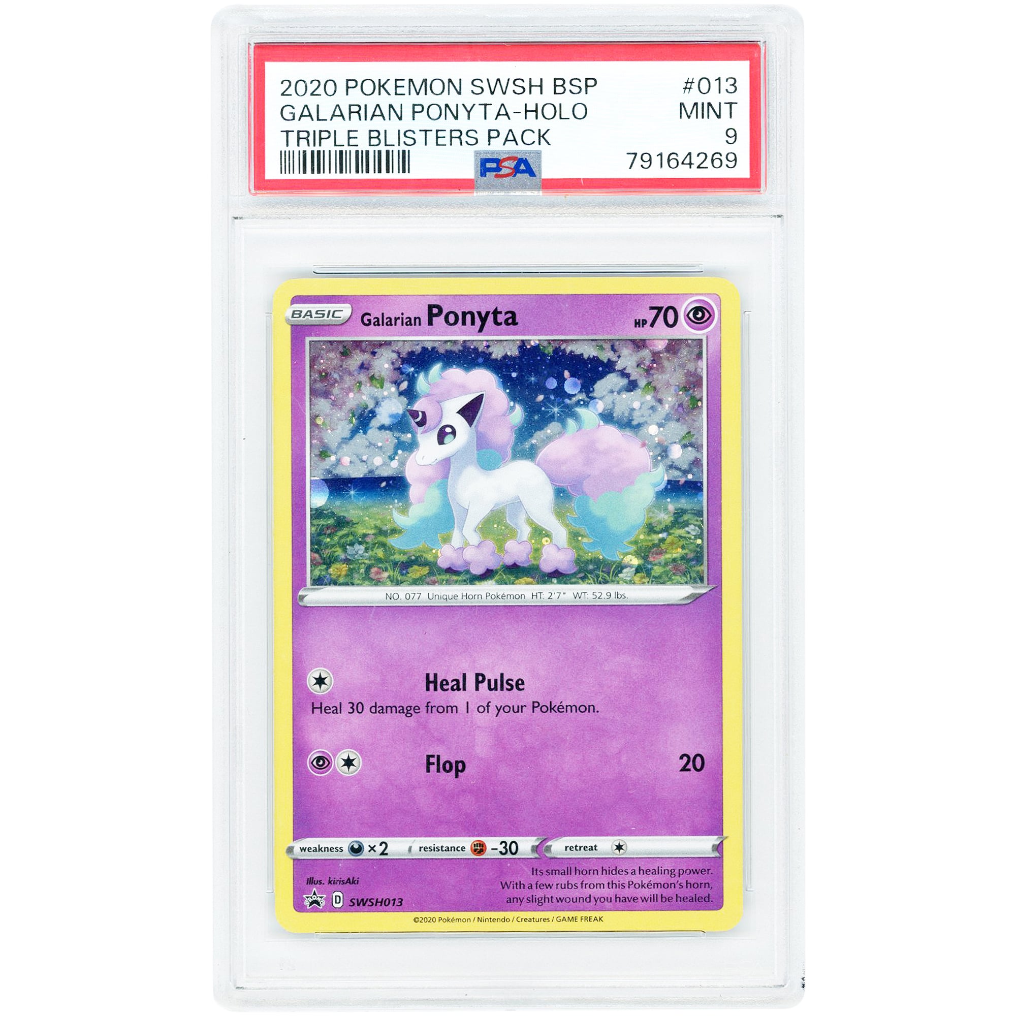 Galarian Ponyta 2020 Pokemon Sword & Shield Promo #SWSH013 PSA Authenticated 9 Card