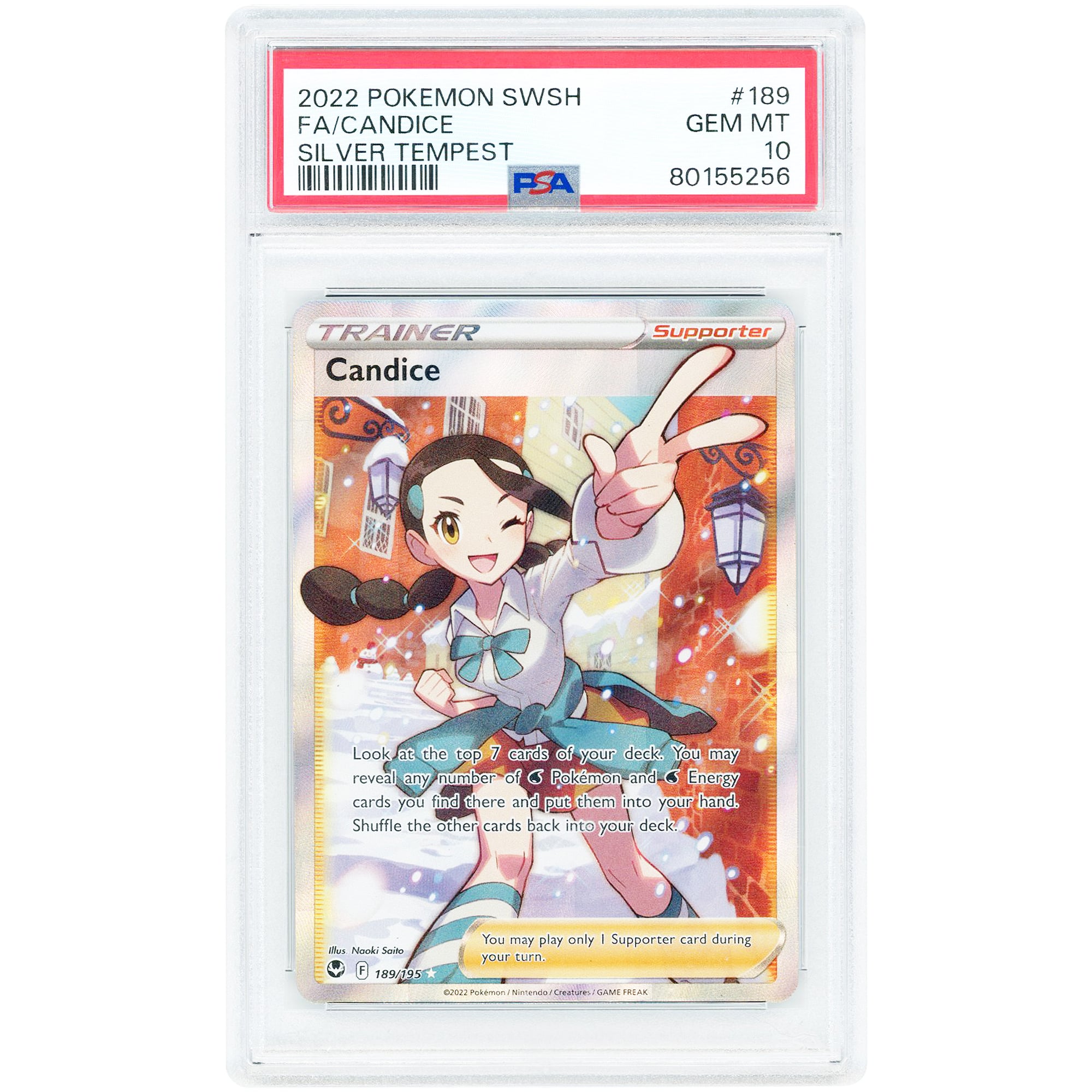 Candice 2022 Pokemon Silver Tempest Ultra Rare #189 PSA Authenticated 10 Card