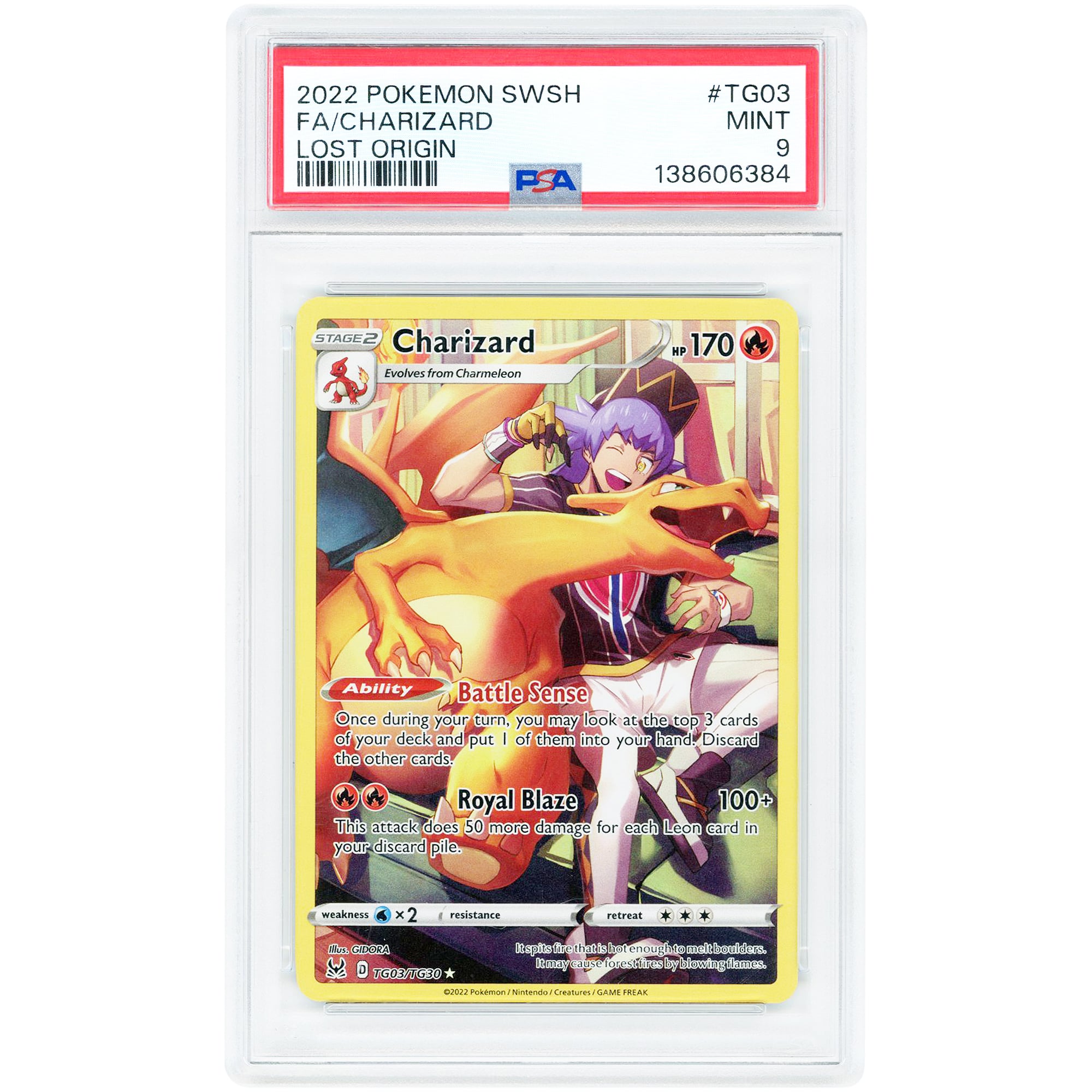Charizard 2022 Pokemon Lost Origin Trainer Gallery Ultra Rare #TG03 PSA Authenticated 9 Card