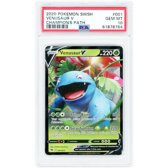 Venusaur V 2020 Pokemon Champion's Path Ultra Rare #1 PSA Authenticated 10 Card