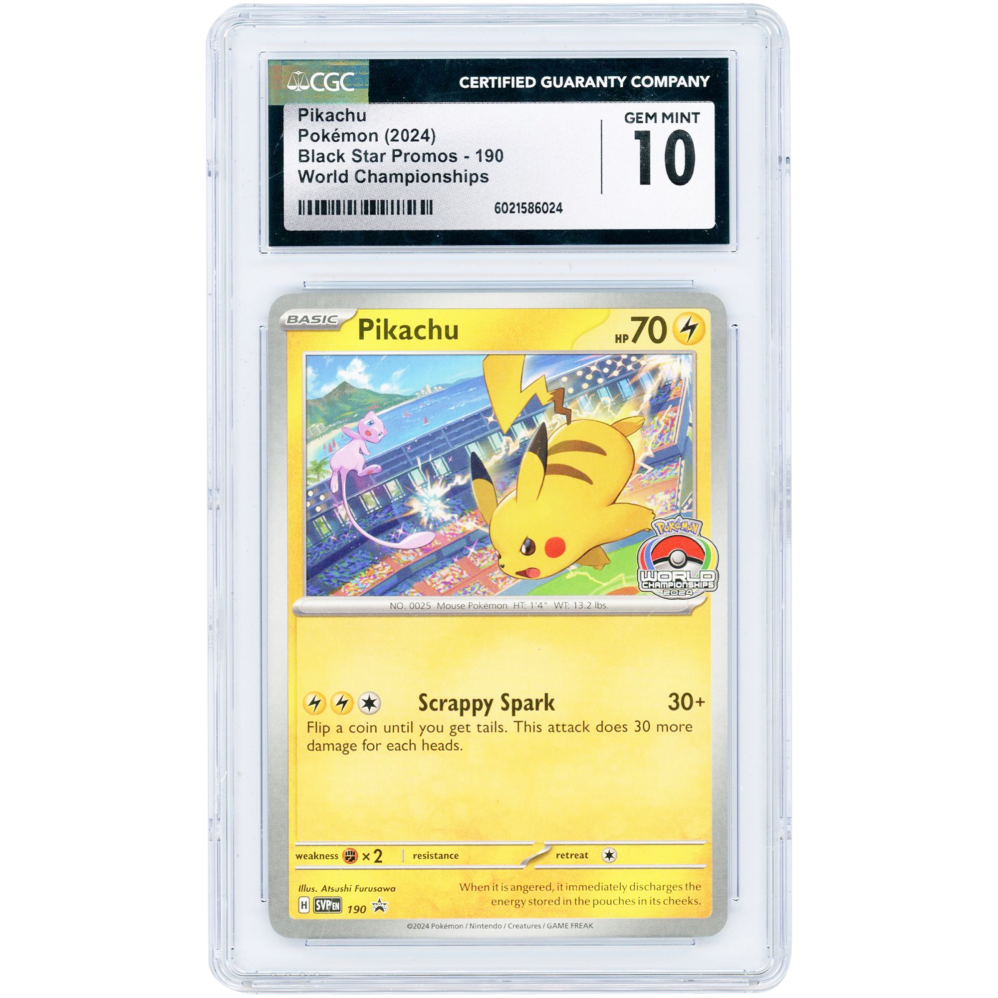 Pikachu 2024 Pokemon Scarlet & Violet Black Star Promos #190 CGC Authenticated 10 Card