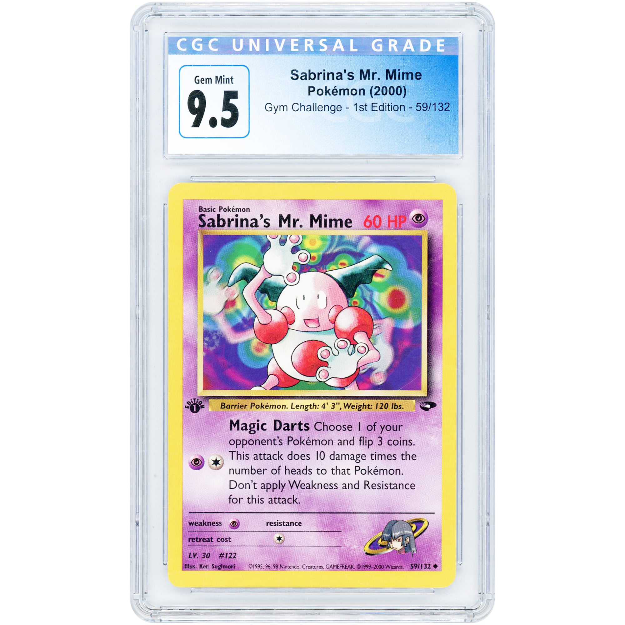 Sabrina's Mr. Mime 2000 Pokemon Gym Challenge 1st Edition Uncommon #59 CGC Authenticated 9.5 Card