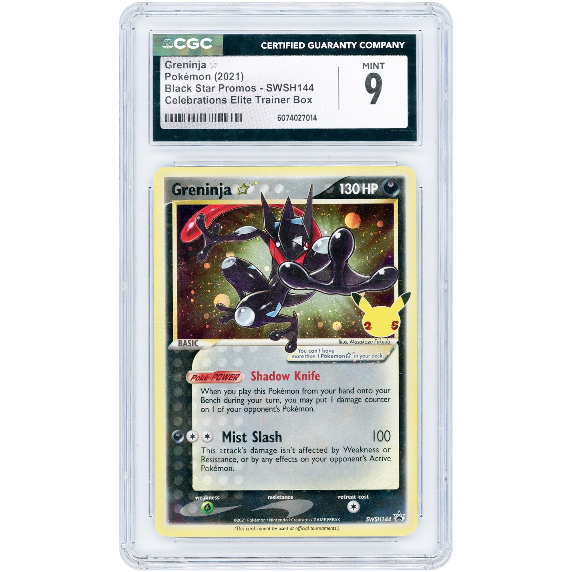 Greninja Gold Star 2021 Pokemon Sword & Shield Promo #SWSH144 CGC Authenticated 9 Card