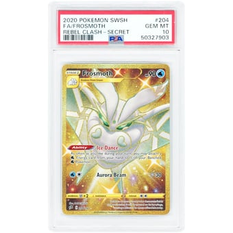 Frosmoth 2020 Pokemon Rebel Clash Secret Rare #204 PSA Authenticated 10 Card