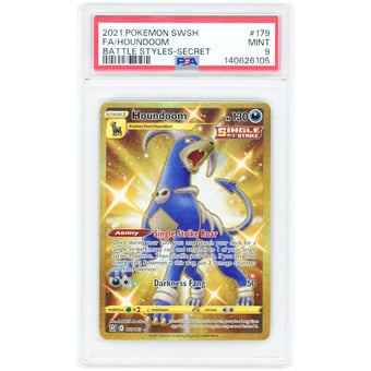 Houndoom 2021 Pokemon Battle Styles Secret Rare #179 PSA Authenticated 9 Card