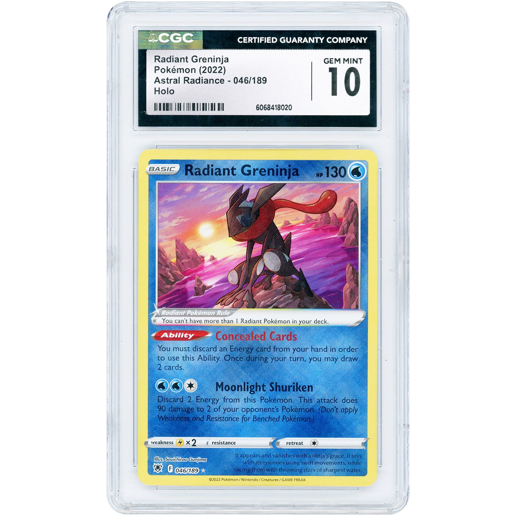 Radiant Greninja 2022 Pokemon Astral Radiance Radiant Rare #46 CGC Authenticated 10 Card