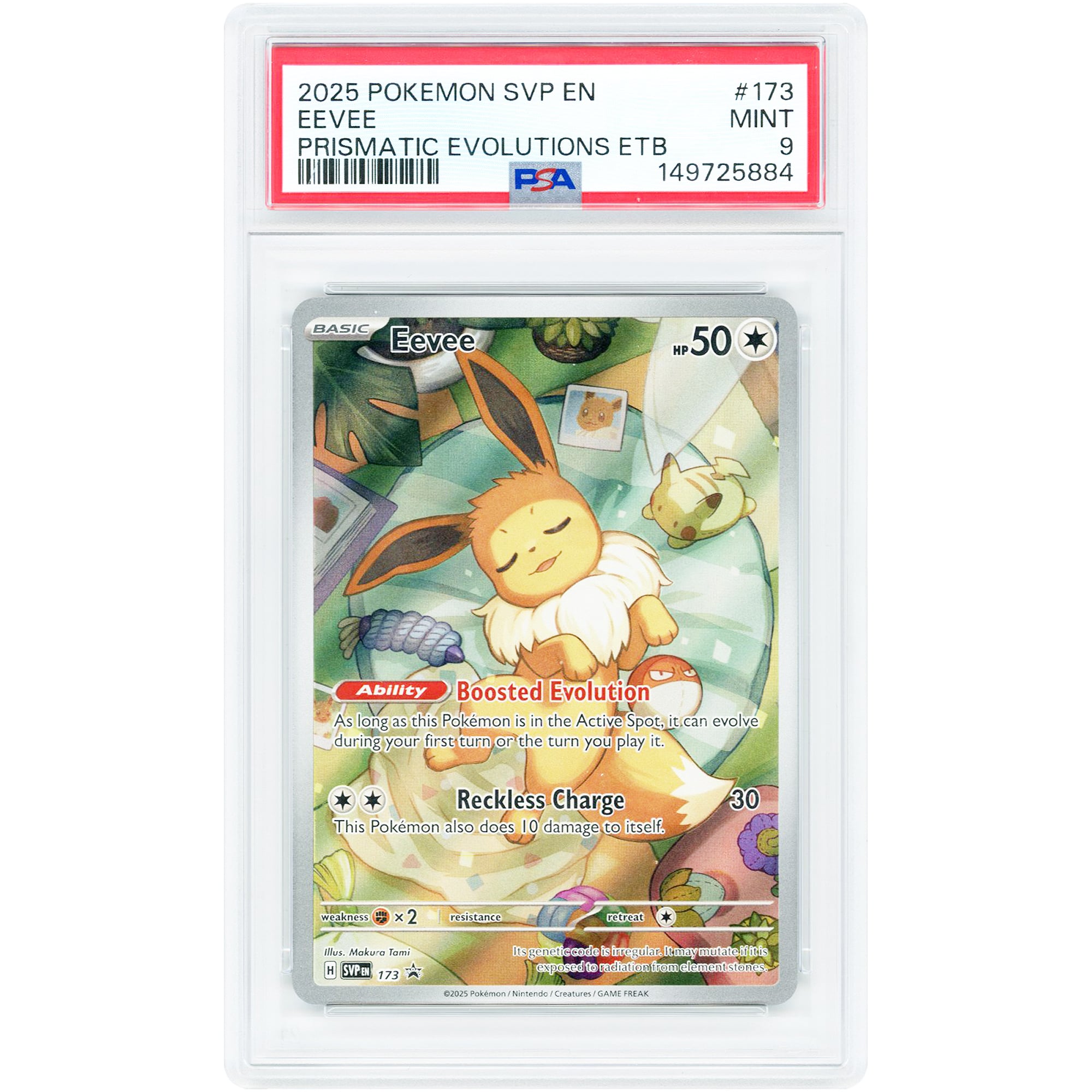 Eevee 2025 Pokemon Scarlet & Violet Promo #173 PSA Authenticated 9 Card