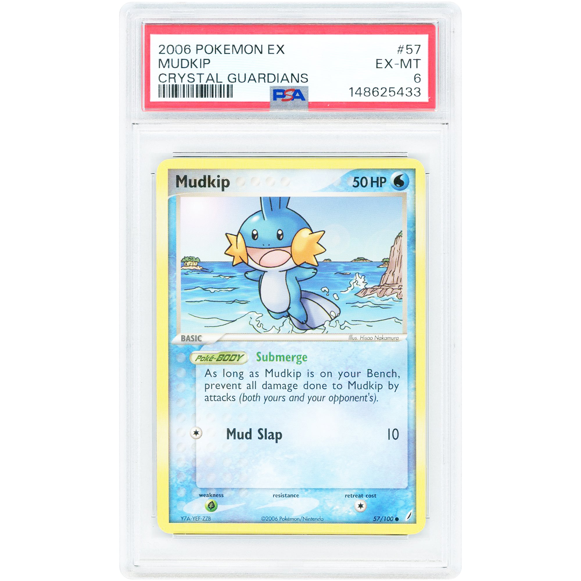 Mudkip 2006 Pokemon EX Crystal Guardians Common #57 PSA Authenticated 6 Card