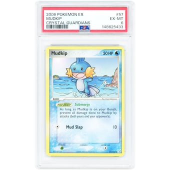 Mudkip 2006 Pokemon EX Crystal Guardians Common #57 PSA Authenticated 6 Card