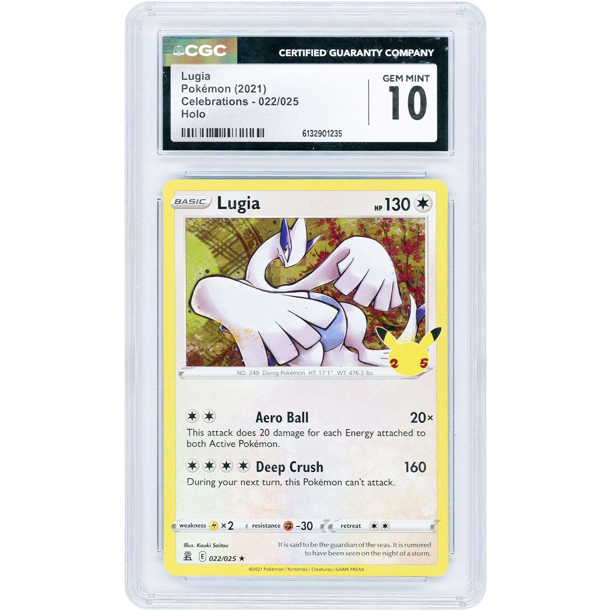 Lugia 2021 Pokemon Celebrations Holo Rare #22 CGC Authenticated 10 Card