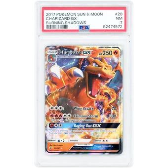 Charizard GX 2017 Pokemon Burning Shadows Ultra Rare #20 PSA Authenticated 7 Card