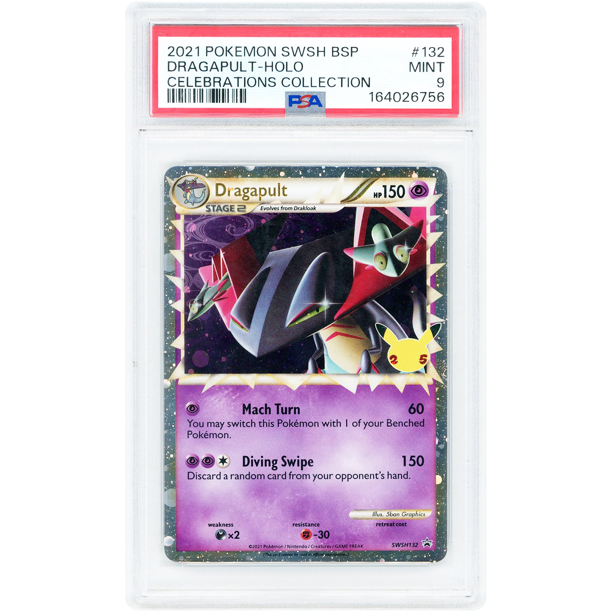 Dragapult 2021 Pokemon Sword & Shield Promo #SWSH132 PSA Authenticated 9 Card